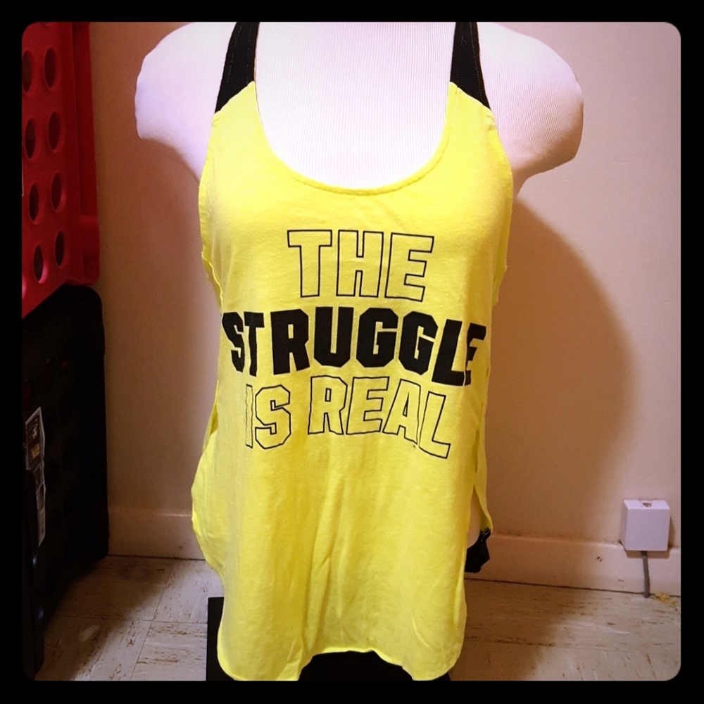 Neon yellow Victoria Secret PINK workout tank